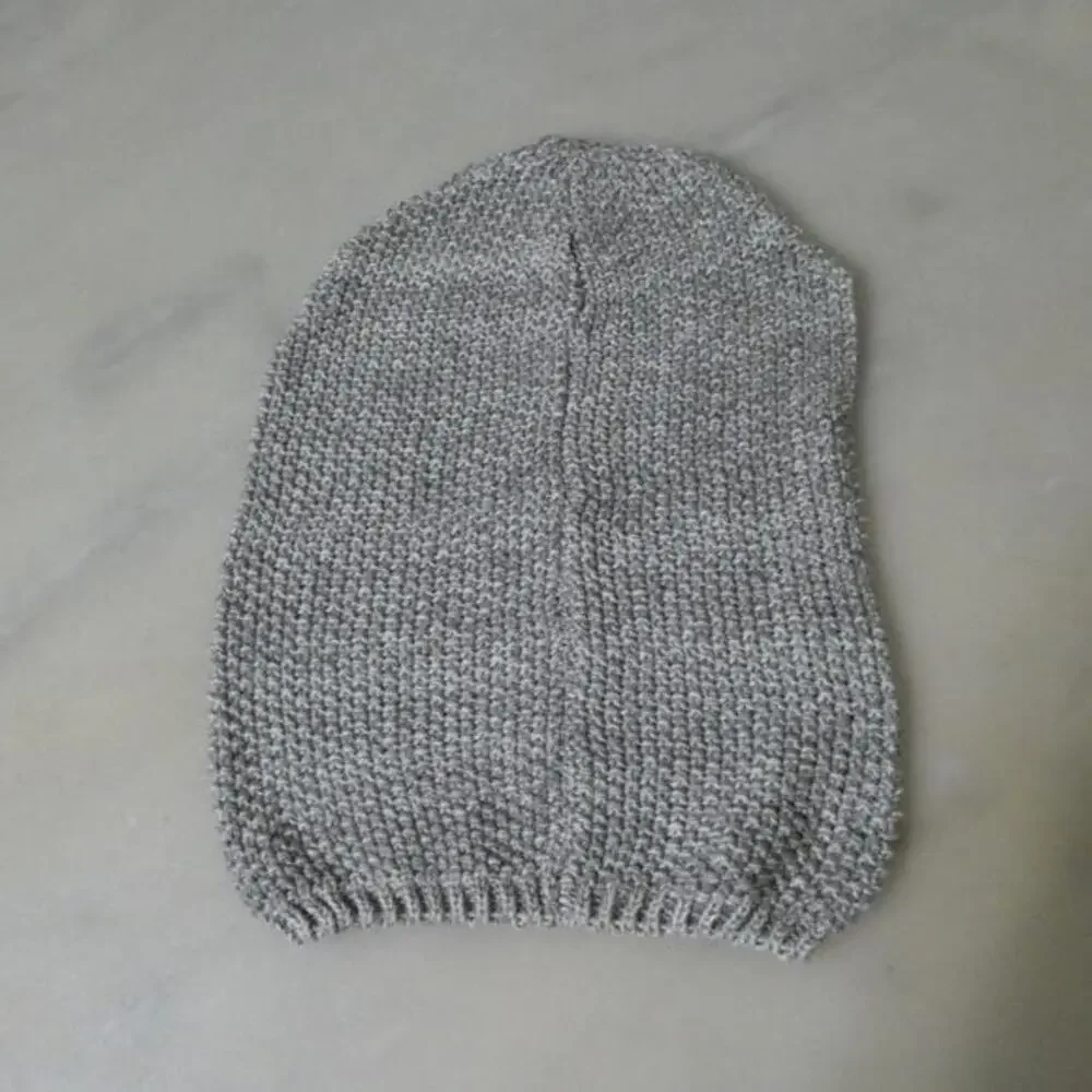Gray knit Stretchy slouchy‎ beanie sweater hat one size fits most